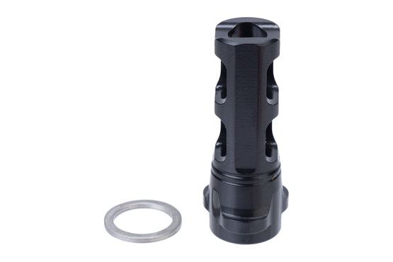 5/8x24 muzzle brake with crush washer, black.